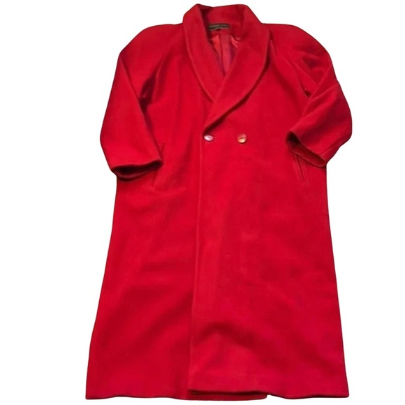 Kristen Blake Jackets & Blazers - Vintage Kristen Blake Women's Red Wool Double Breasted Trench Coat Size 12